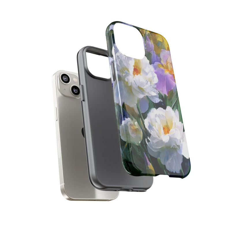 Grote Witte Pioenen en Lila Irissen