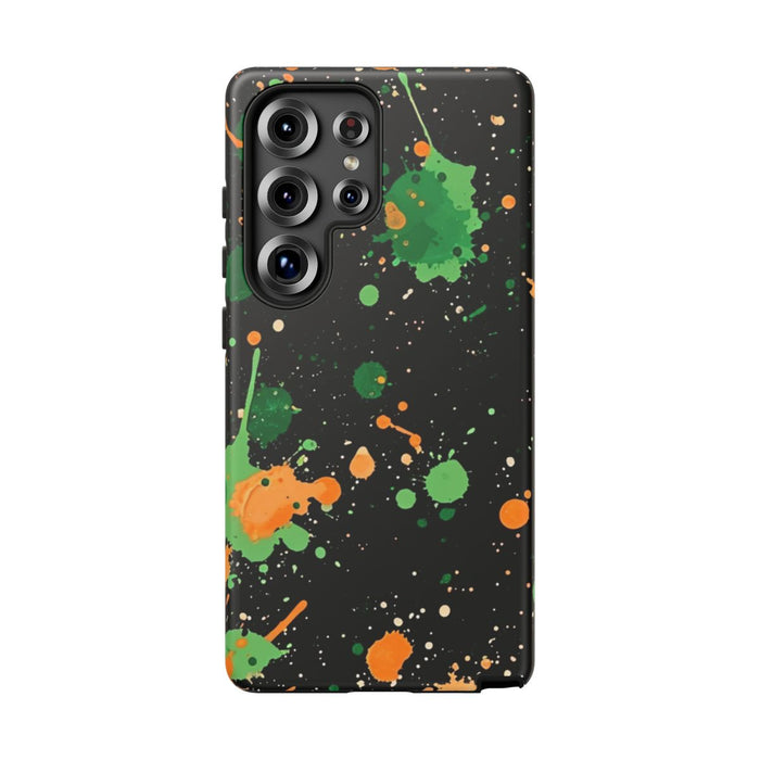Groene en Oranje Verfspattenpatroon