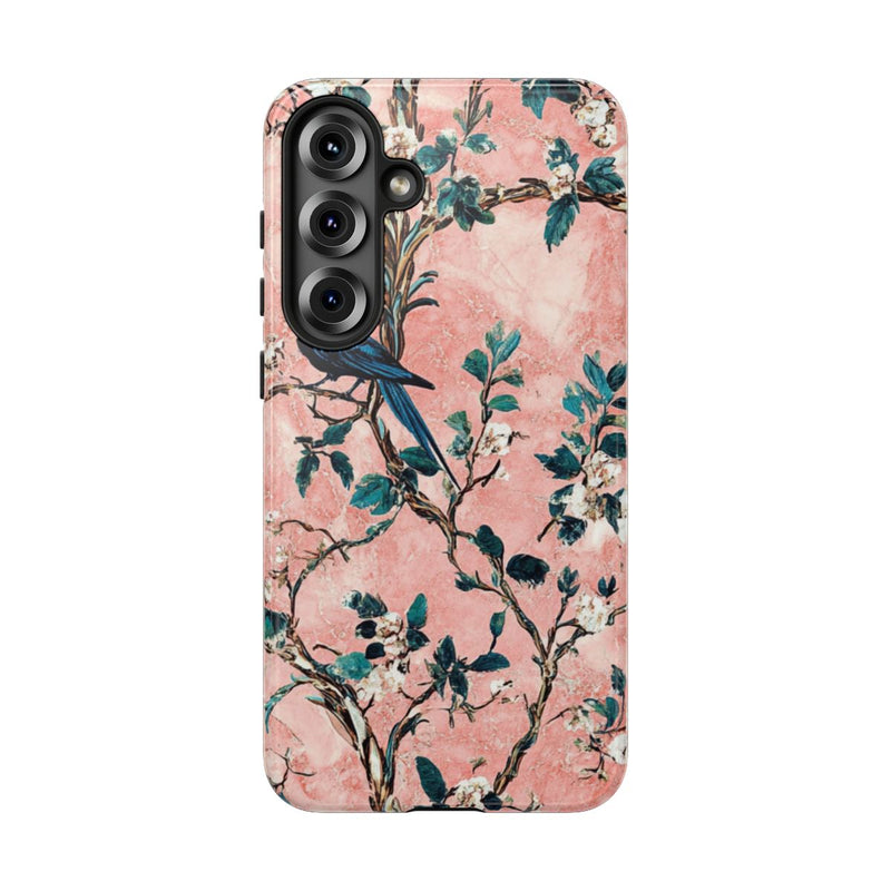 Exotische Vogels en Bloemen op Roze Marmer