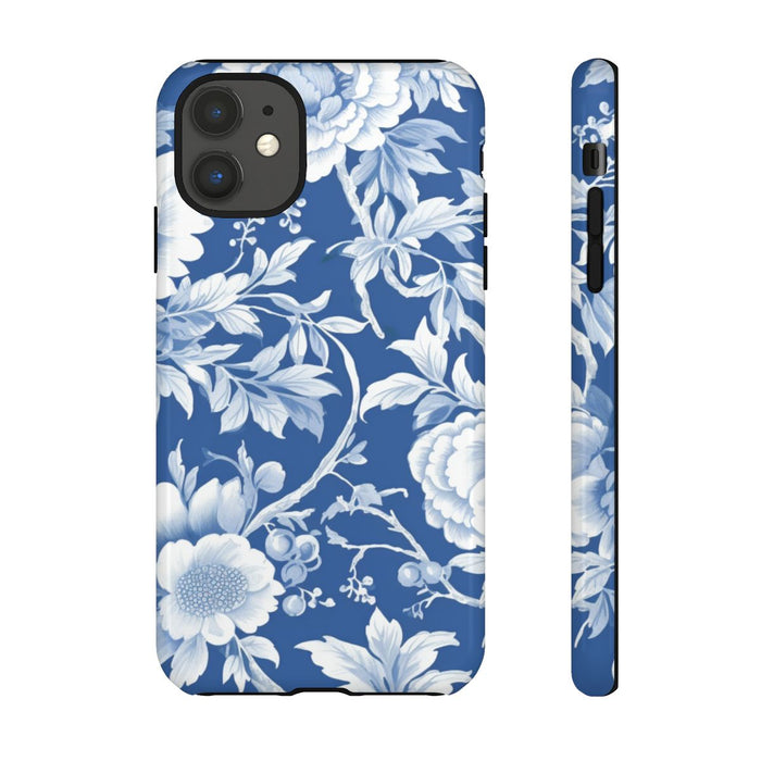 Blauw-Wit Bloemenpatroon