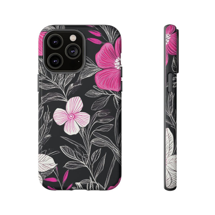Roze en Witte Bloemenprint