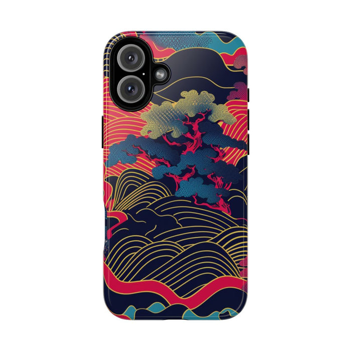 Neon Japanse Landschapspatroon