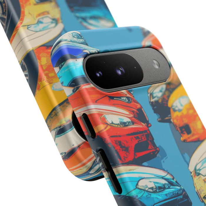 Kleurrijke Moderne Auto's in Lijntekening