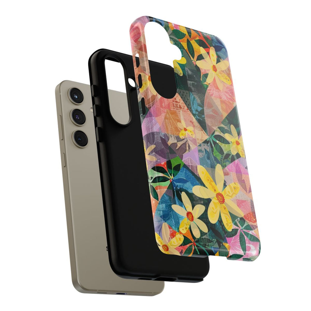 Abstract Bloemmotief met Geometrisch Patroon