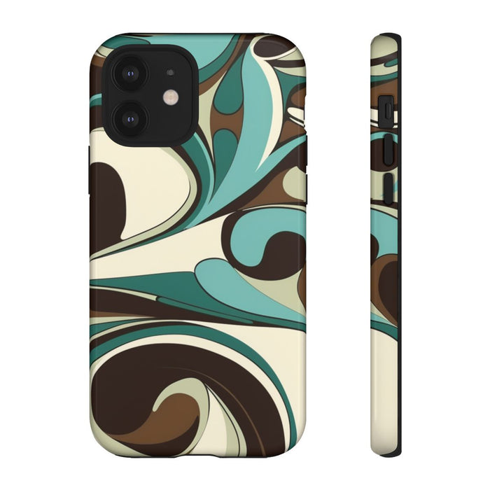 Abstracte Swirl in Teal en Bruin