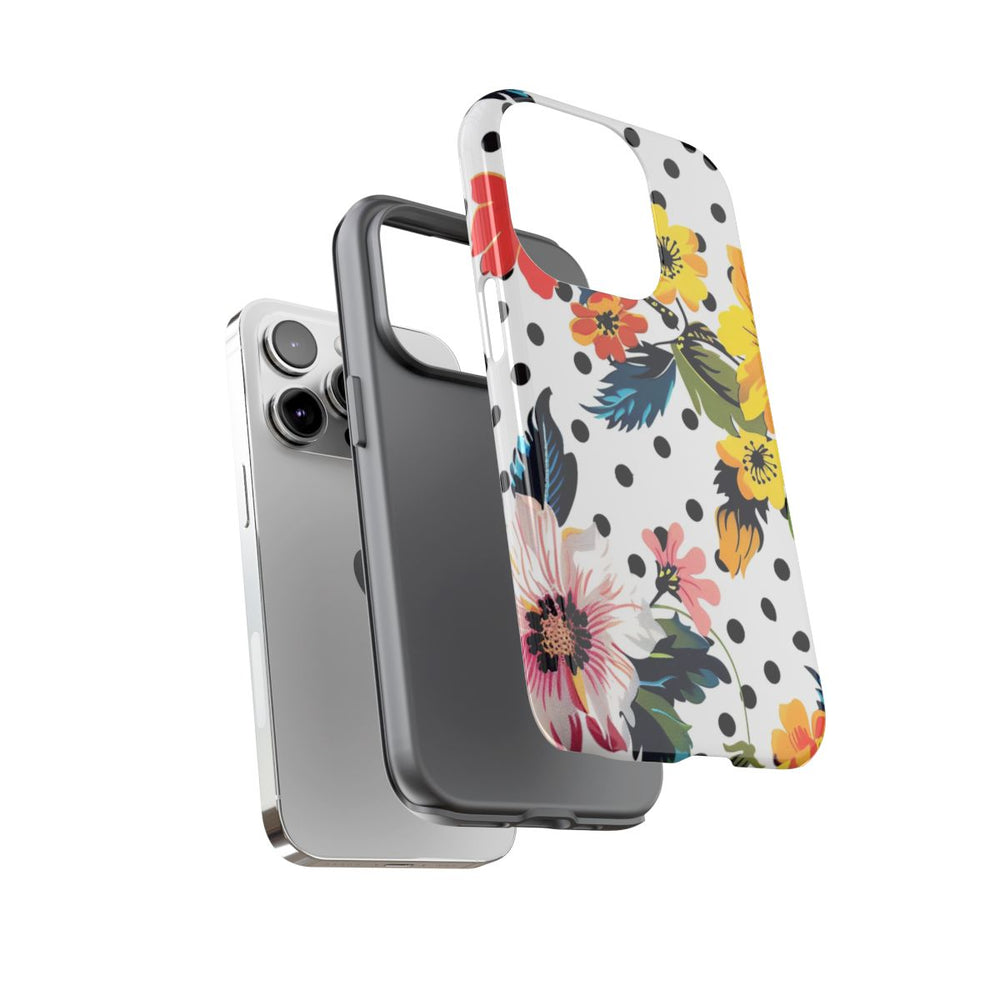 Kleurrijk Bloemenpatroon met Polkadots