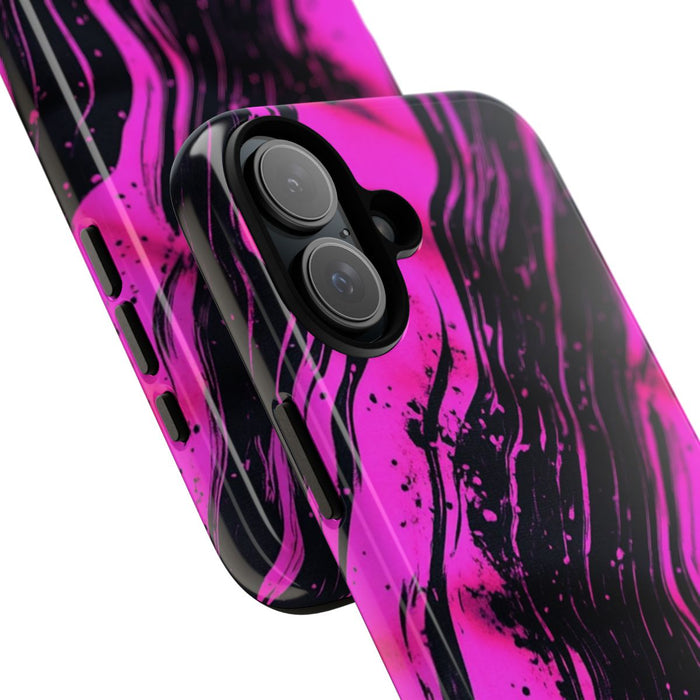 Neonroze en Zwart Abstract Patroon