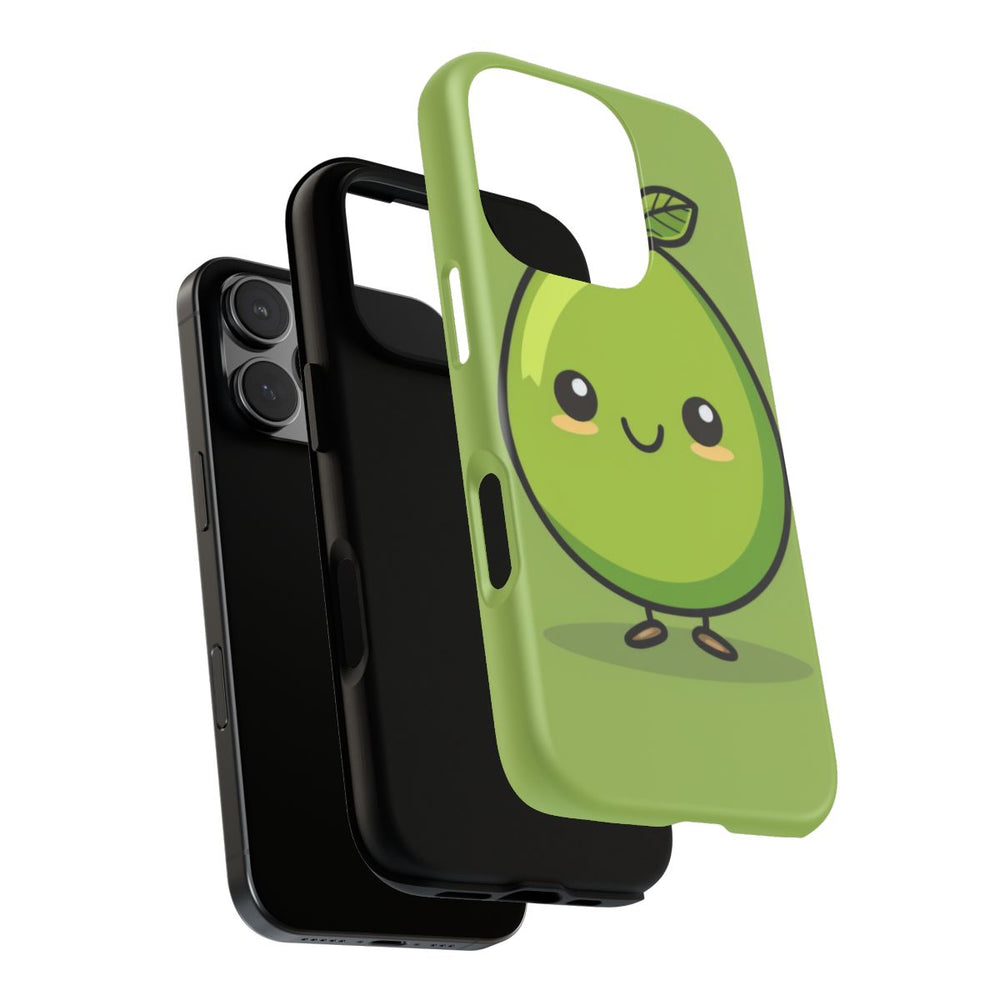 Schattige Groene Avocado in Cartoonstijl