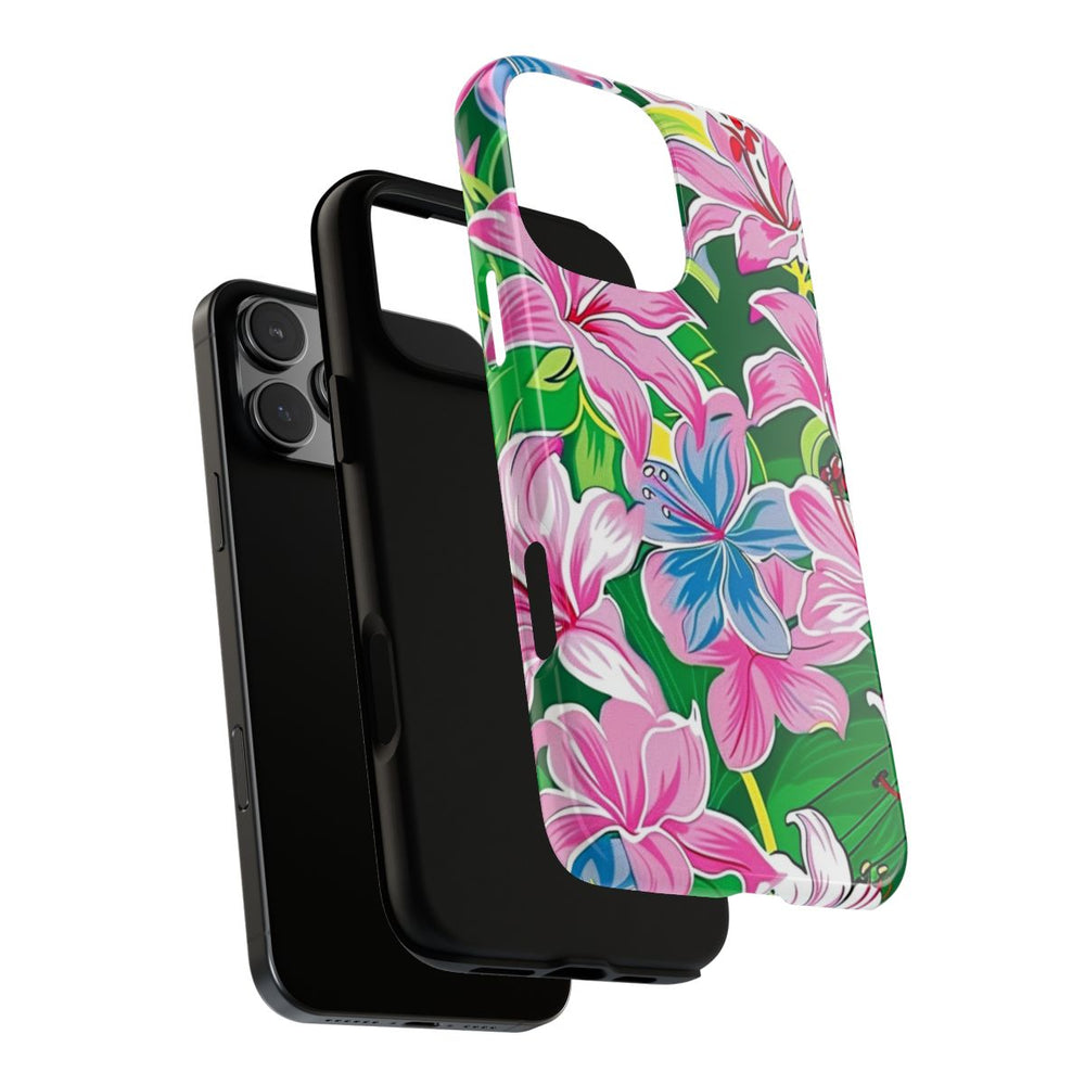 Roze en Blauwe Bloemenprint