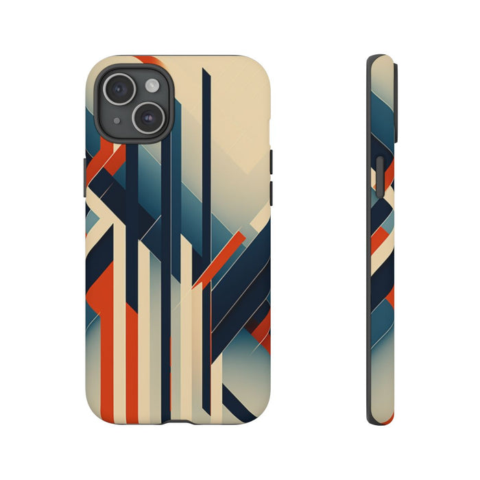 Geometrisch Abstracte Lijnen in Oranje en Blauw