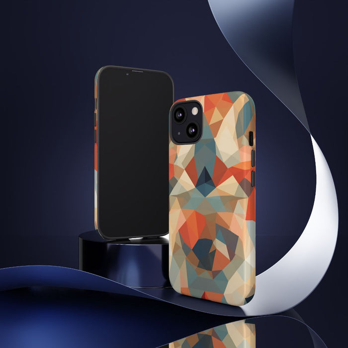 Geometrisch Abstract Patroon in Gedempte Warme Kleuren