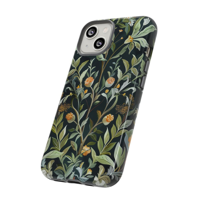 Gedetailleerde Botanische Illustratie met Oranje Bloemen