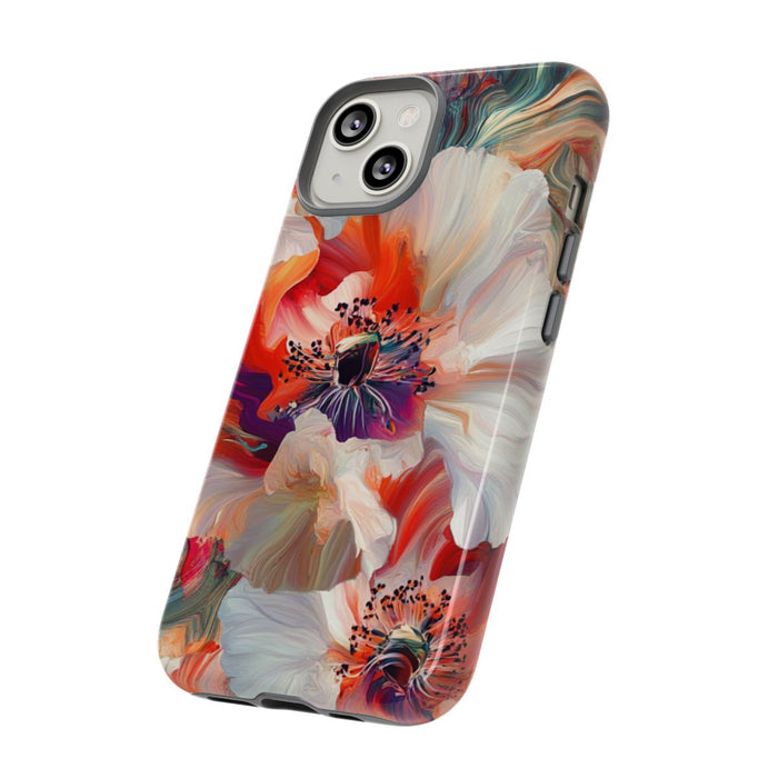 Abstracte Bloemmotieven in Rood en Wit