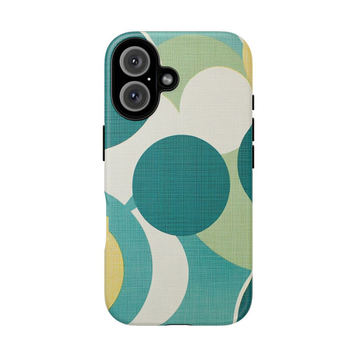 Retro Patroon met Blauwe en Gele Cirkels
