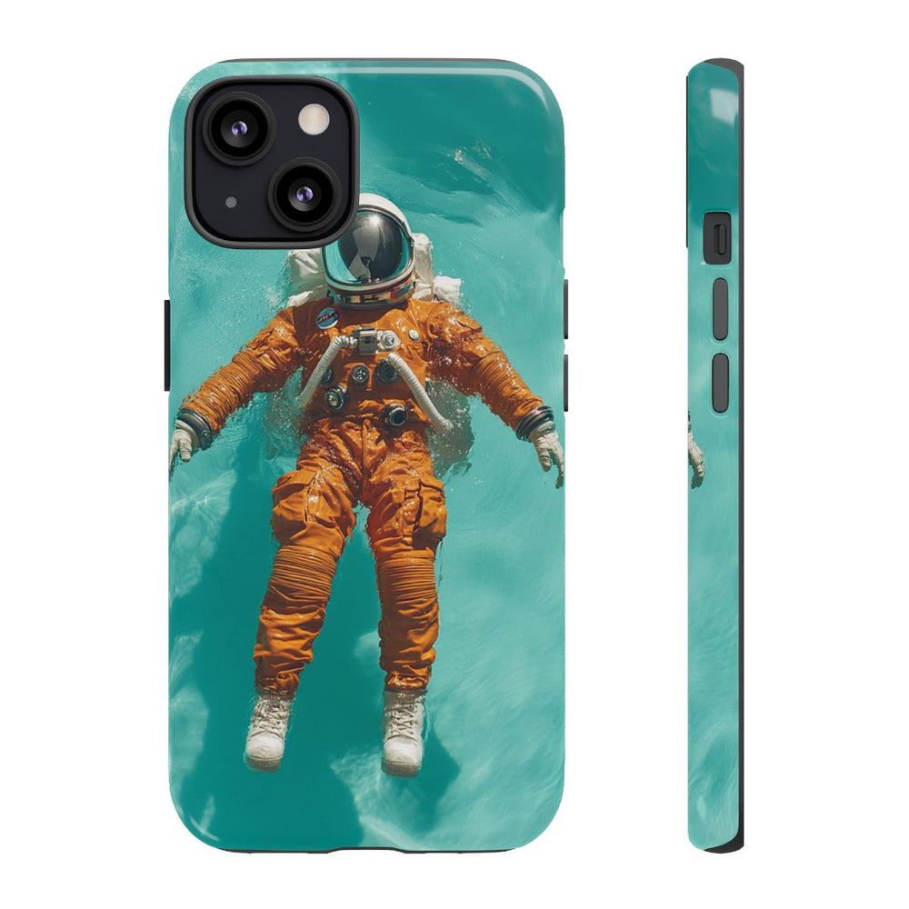 Astronaut in Oranje Pak Zwevend op Water