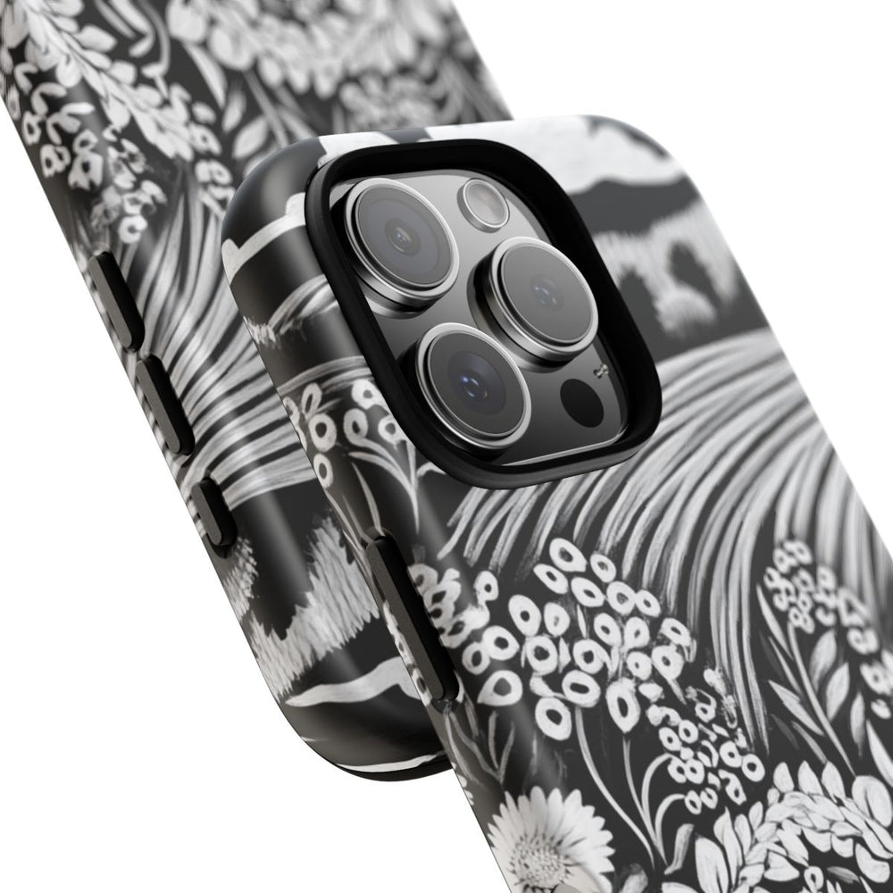 Zwart-Wit Bloemenveld Illustratie