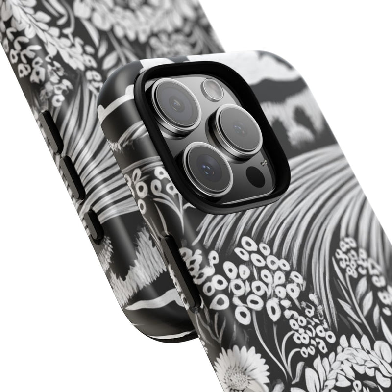 Zwart-Wit Bloemenveld Illustratie