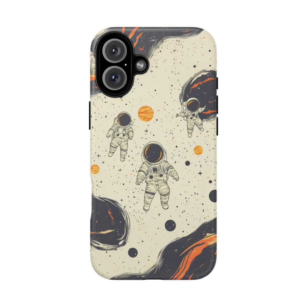 Astronauten in de Ruimte met Oranje Nevel