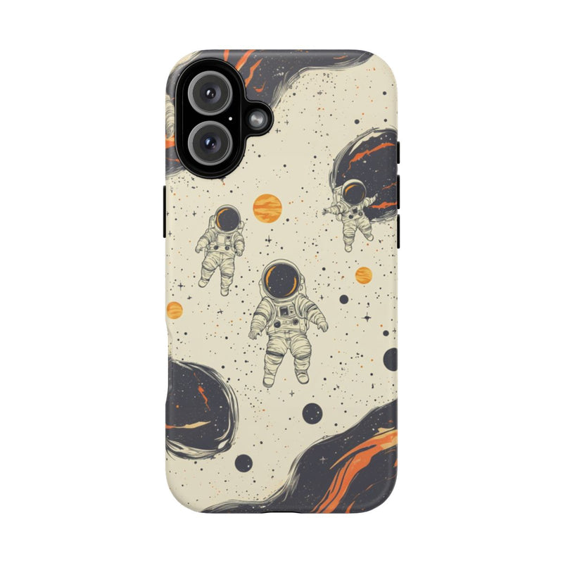 Astronauten in de Ruimte met Oranje Nevel