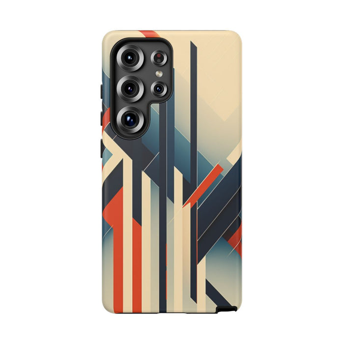 Geometrisch Abstracte Lijnen in Oranje en Blauw