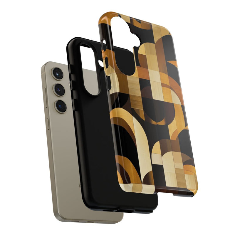 Geometrisch Bruin-Goud Art Deco Patroon