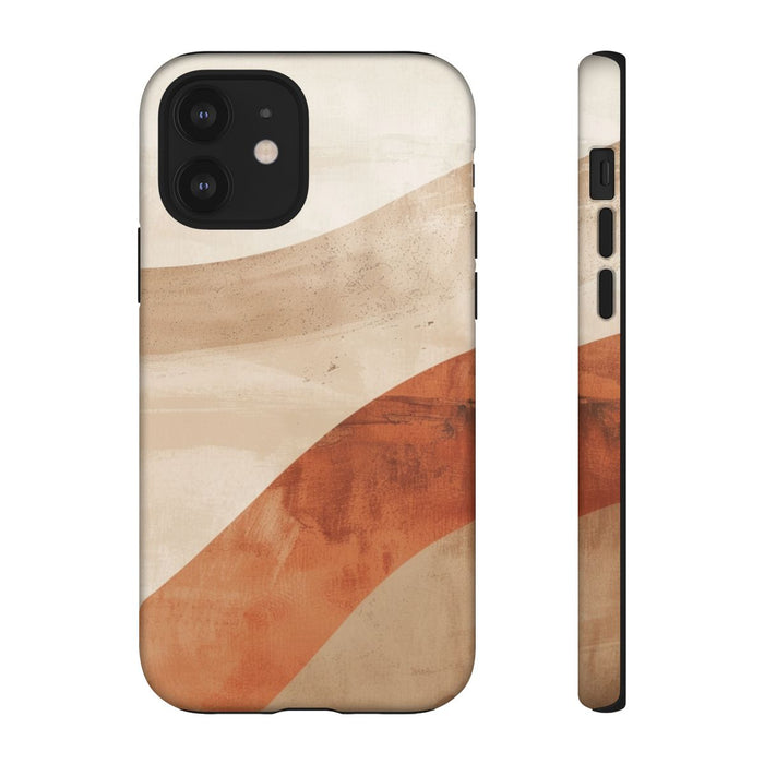 Abstracte Gebogen Terracotta- en Beigevormen