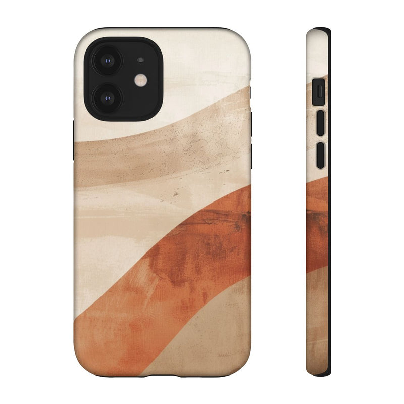 Abstracte Gebogen Terracotta- en Beigevormen