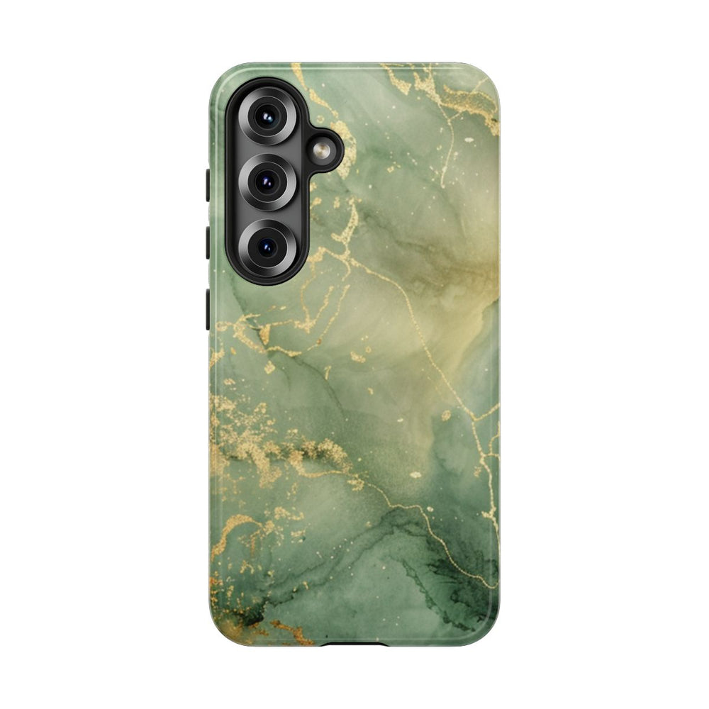 Groene en Gouden Marmer Abstract