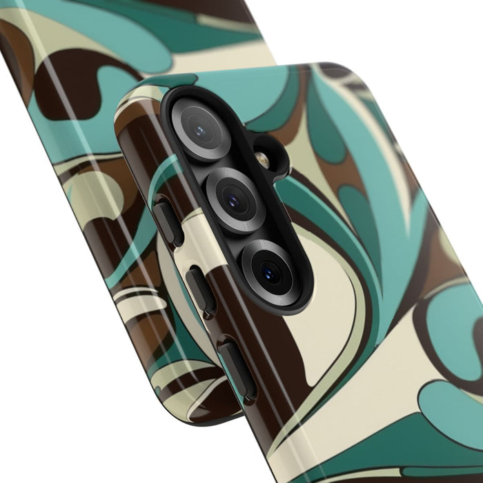Abstracte Swirl in Teal en Bruin