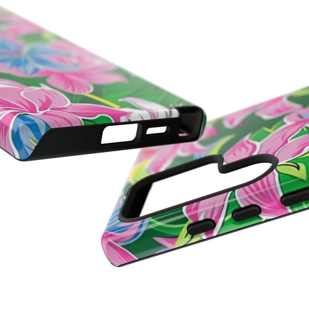 Roze en Blauwe Bloemenprint