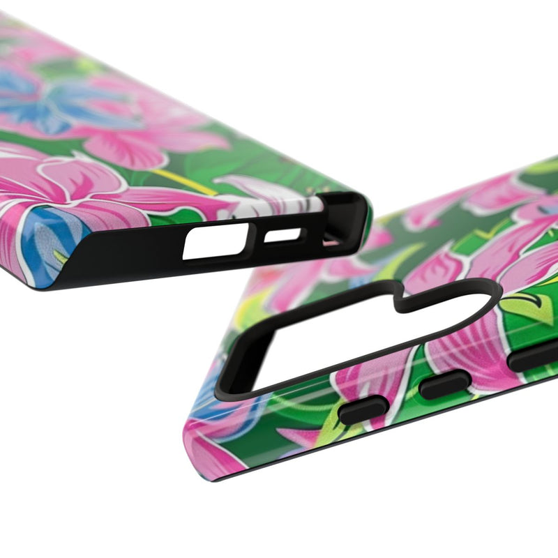 Roze en Blauwe Bloemenprint