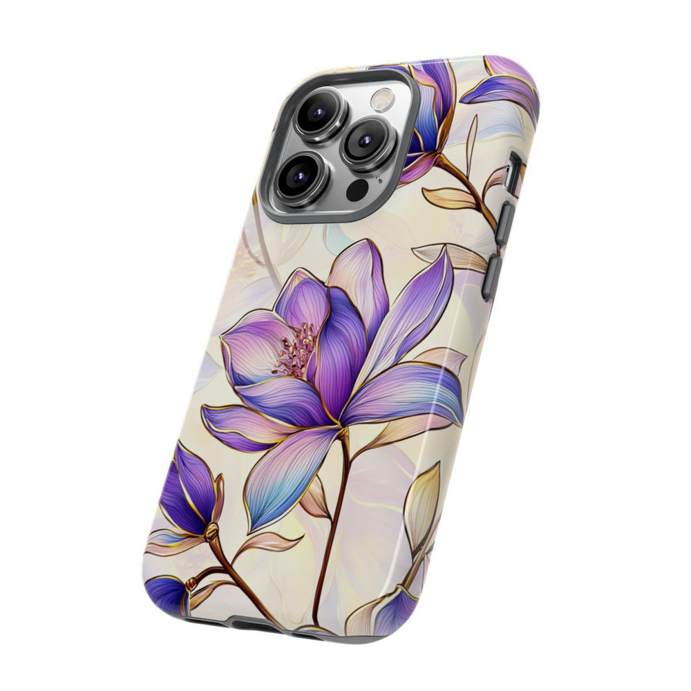 Paarse Magnolia's met Bloemenpatroon