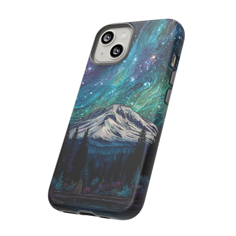 Psychedelische Nachtelijke Hemel boven Bergen