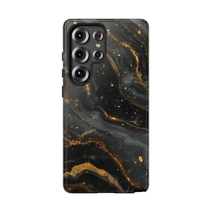 Zwart-Gouden Marmer Abstract Patroon