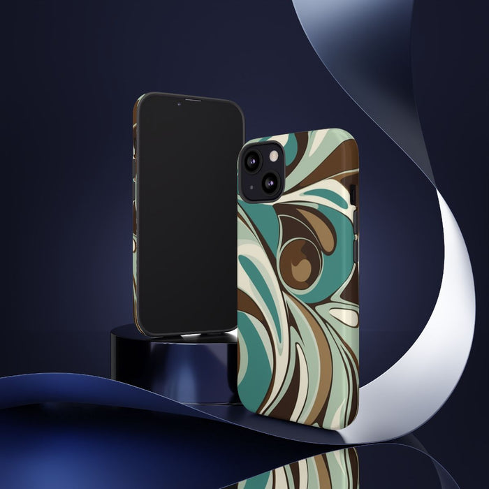 Abstracte Swirl in Teal en Bruin