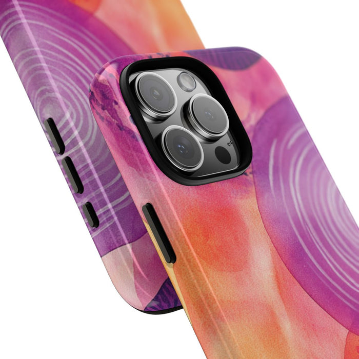 Abstracte Waterverf Cirkels in Warme Kleuren