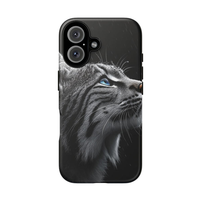 Zwart-Witte Lynx met Blauwe Ogen