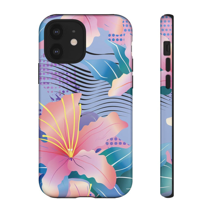 Roze Bloemenpatroon met Abstracte Accenten