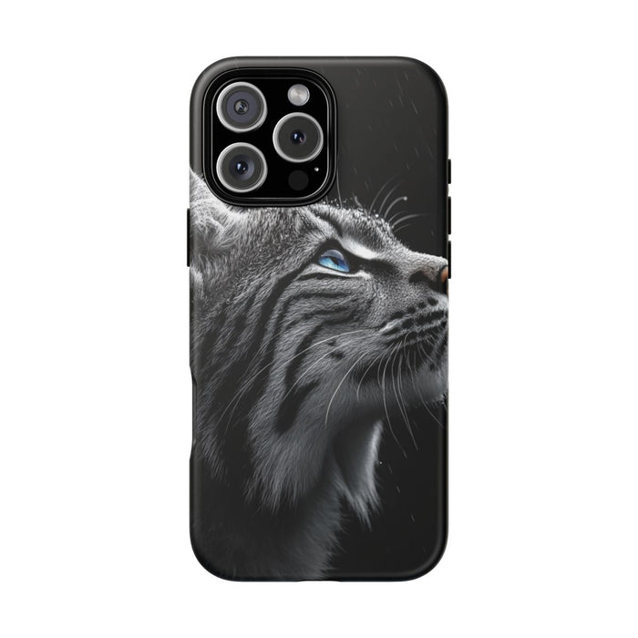 Zwart-Witte Lynx met Blauwe Ogen