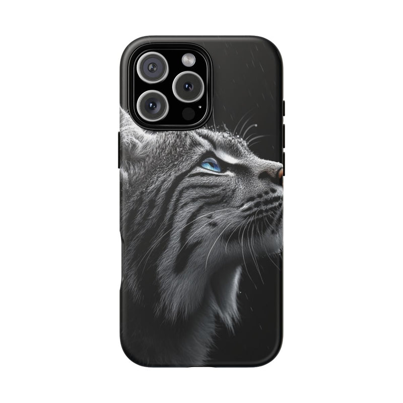 Zwart-Witte Lynx met Blauwe Ogen