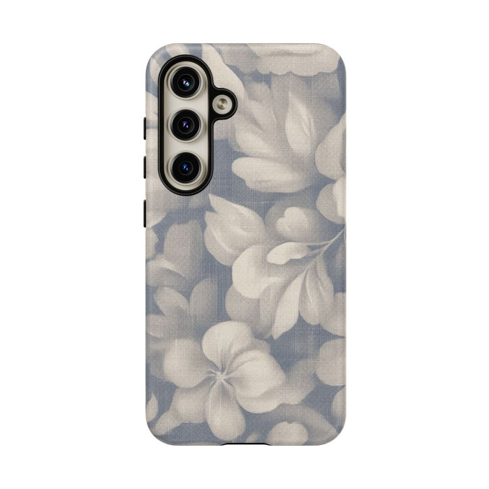 Vintage Bloemenpatroon in Blauw en Beige