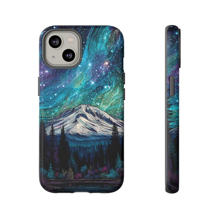 Psychedelische Nachtelijke Hemel boven Bergen