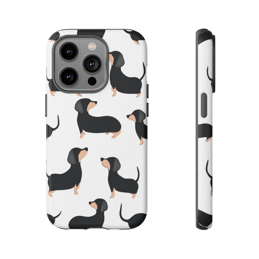 Minimalistisch Patroon met Zwart en Tan Teckels