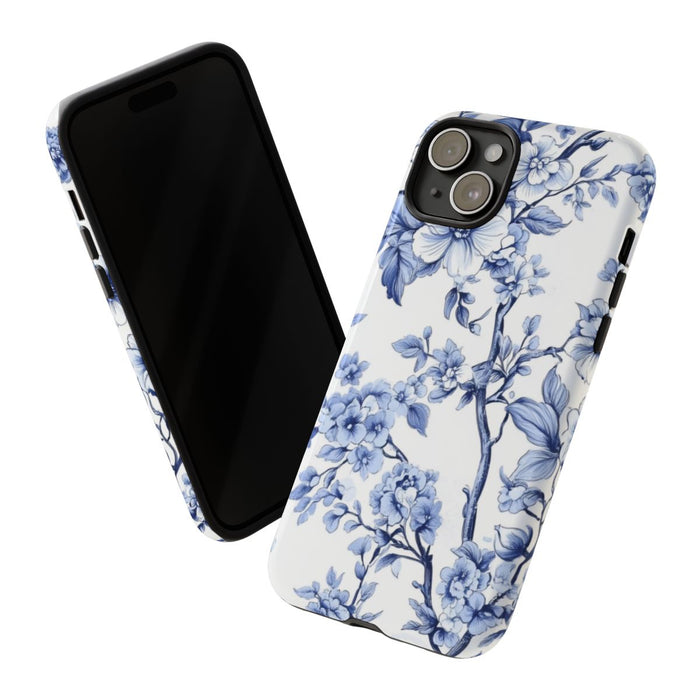 Blauw Vintage Bloemenpatroon
