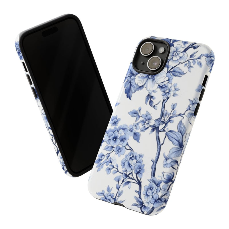 Blauw Vintage Bloemenpatroon