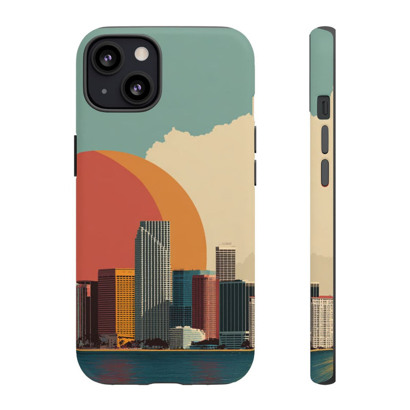 Minimalistische Stadsgezicht met Grote Zon