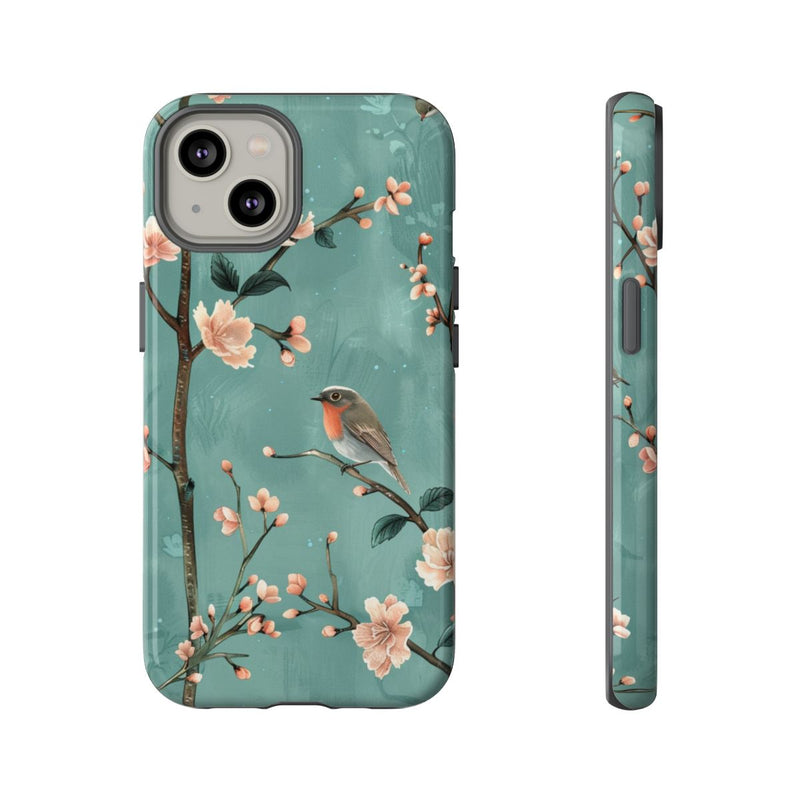 Perzikbloesem en Roodborstjes Patroon