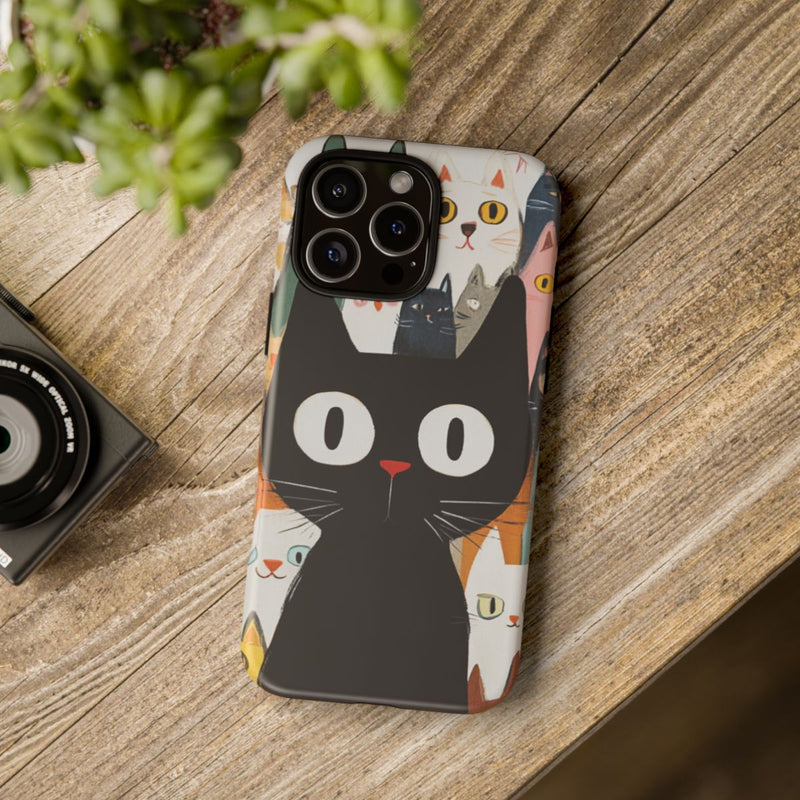 Vrolijke Cartoonkatten met Grote Zwarte Kat