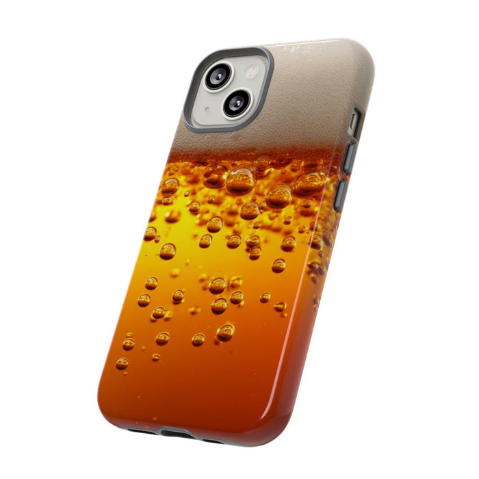 Amberkleurige Bierbellen van Dichtbij