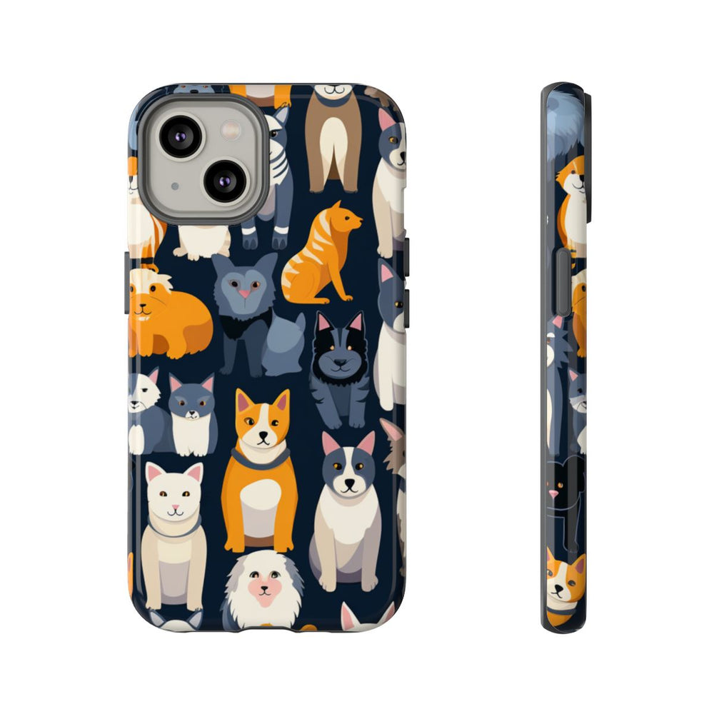 Kleurrijk Katten- en Hondenpatroon in Aantrekkelijke Kleuren